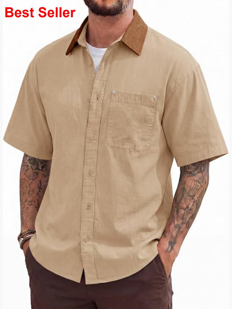 Vintage Barn Shacket Short Sleeve Button Down With Pocket